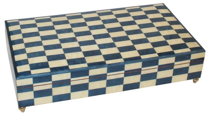 Nr.112M06 Intarsien Blau/Weiss